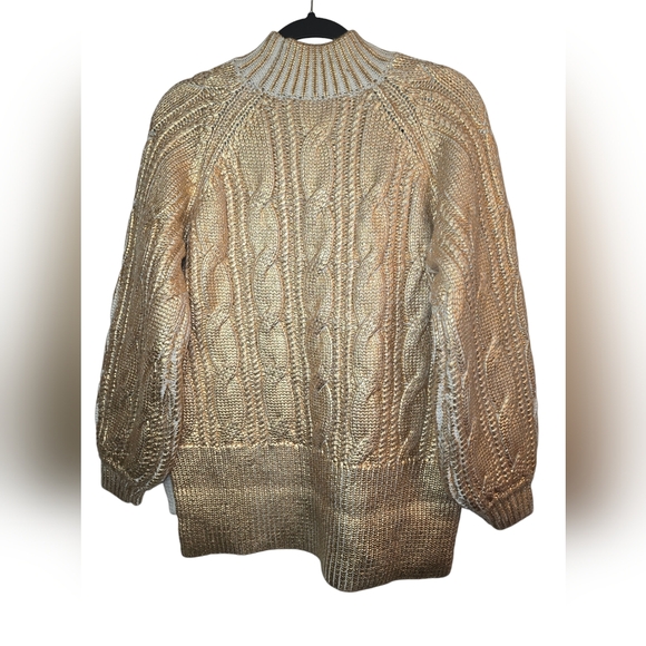 Ted Baker Gold Foil Heavy Knit Sweater, Size Small - Picture 10 of 11